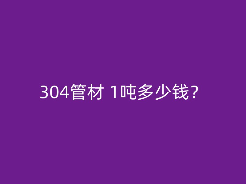 304管材 1噸多少錢？